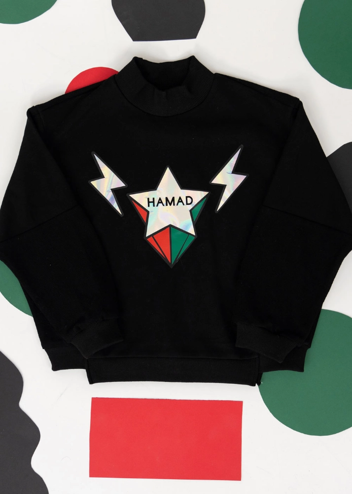 Picture of Black Pullover For Kids - Shooting Star Design (With Name Printing)