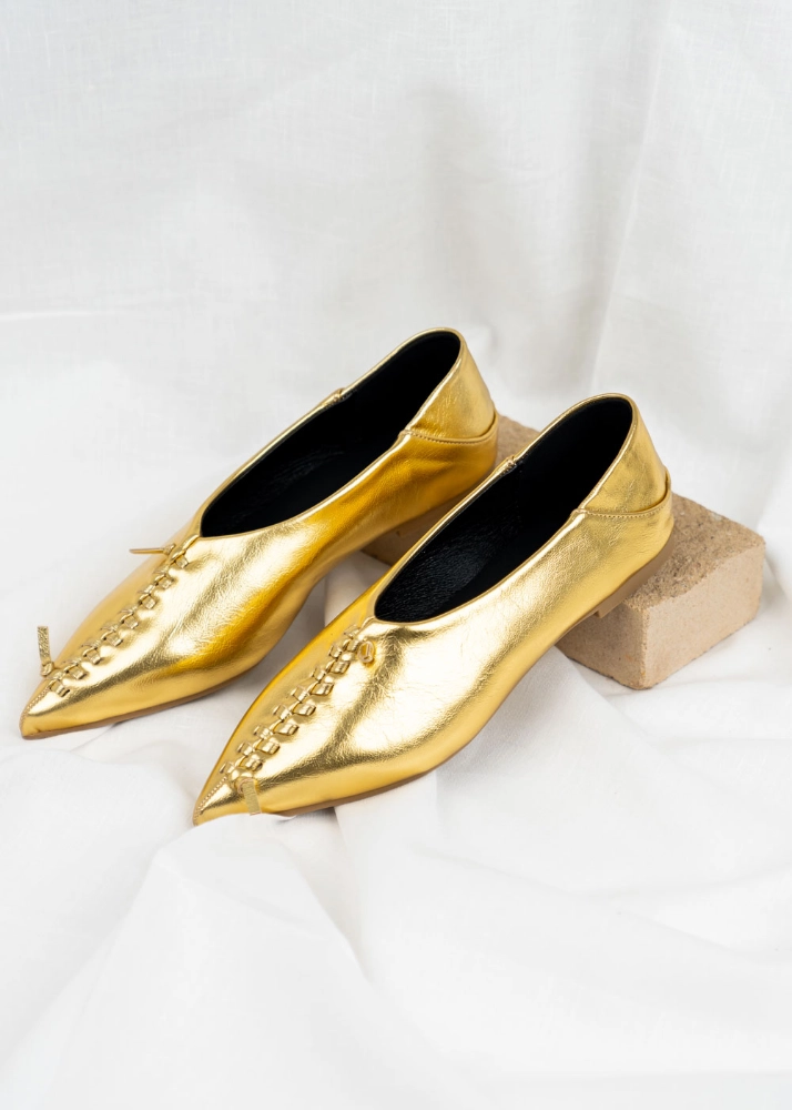 Picture of 7366 Gold Formal Flats Shoes For Women SS0-24