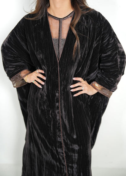 Nova 8094 Brown Velvet Organza Set For Women