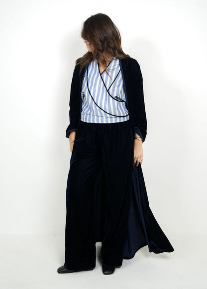 8099 Navy Velvet Daraa Set For Women