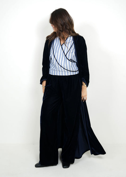 8099 Navy Velvet Daraa Set For Women