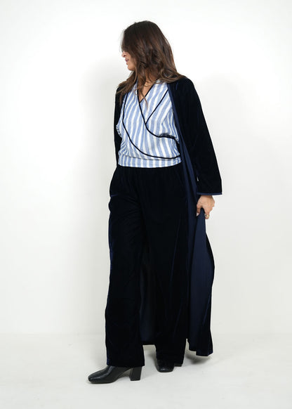 8099 Navy Velvet Daraa Set For Women