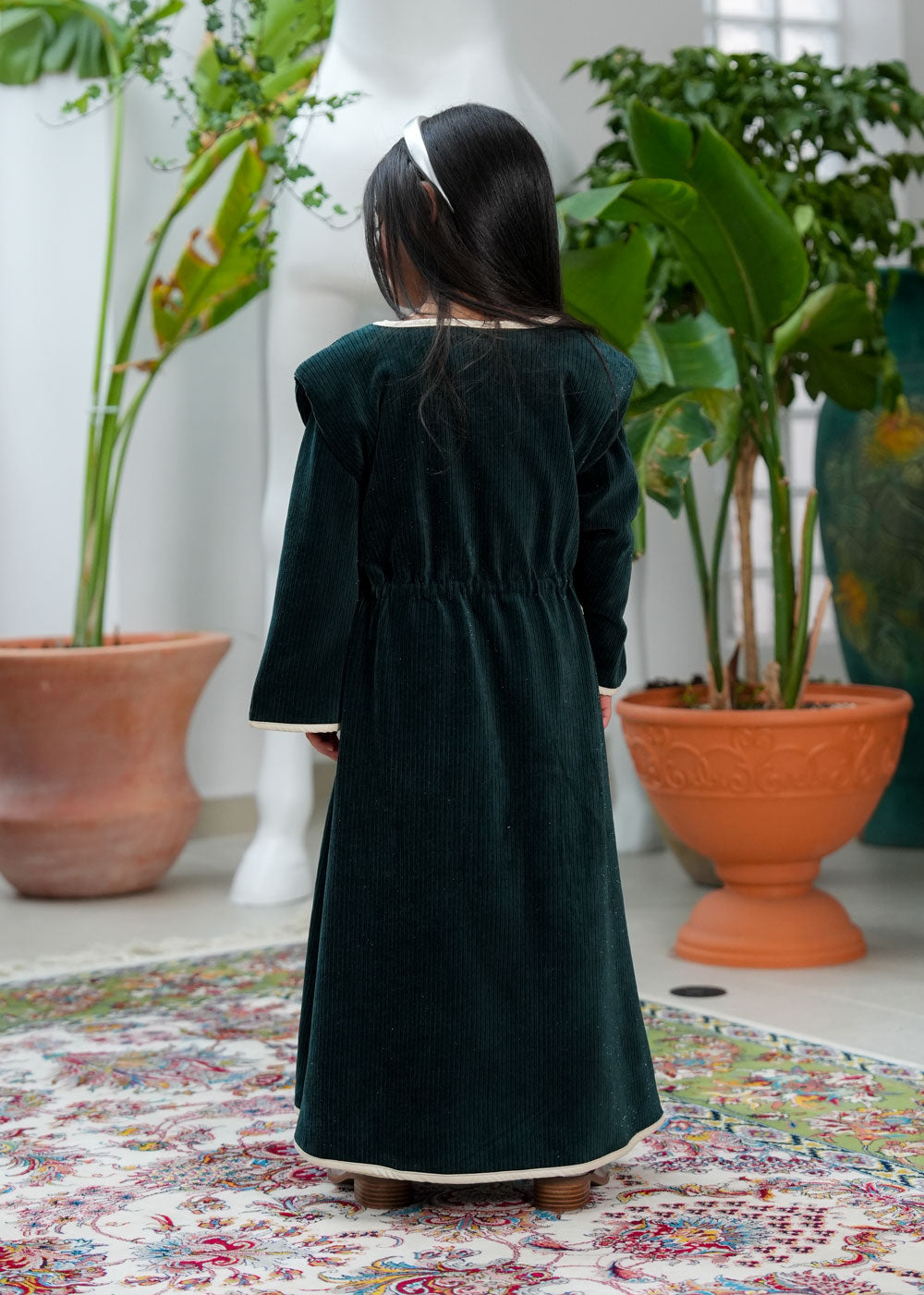 8041 Dark Green Palm Tree Daraa For Girls