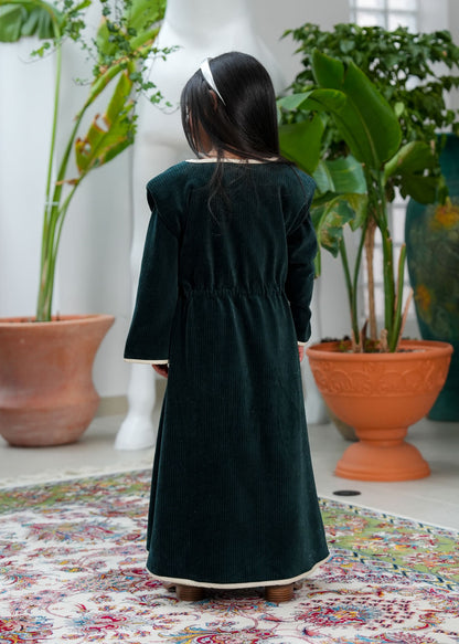 8041 Dark Green Palm Tree Daraa For Girls