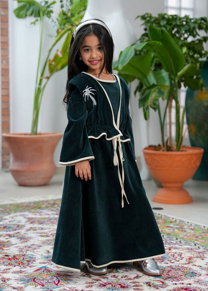 8041 Dark Green Palm Tree Daraa For Girls