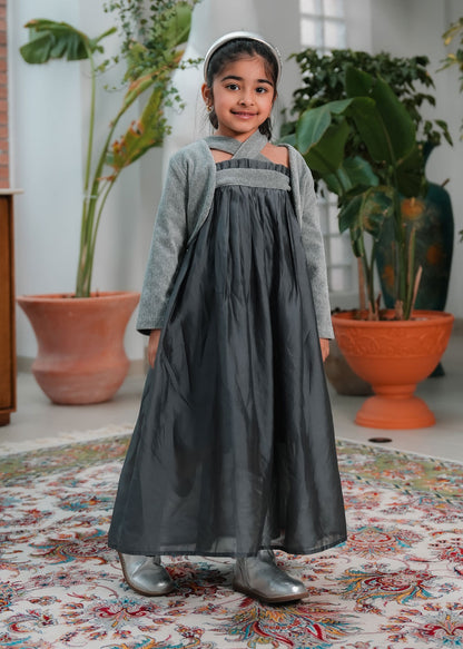 8038 Grey Daraa Set For Girls