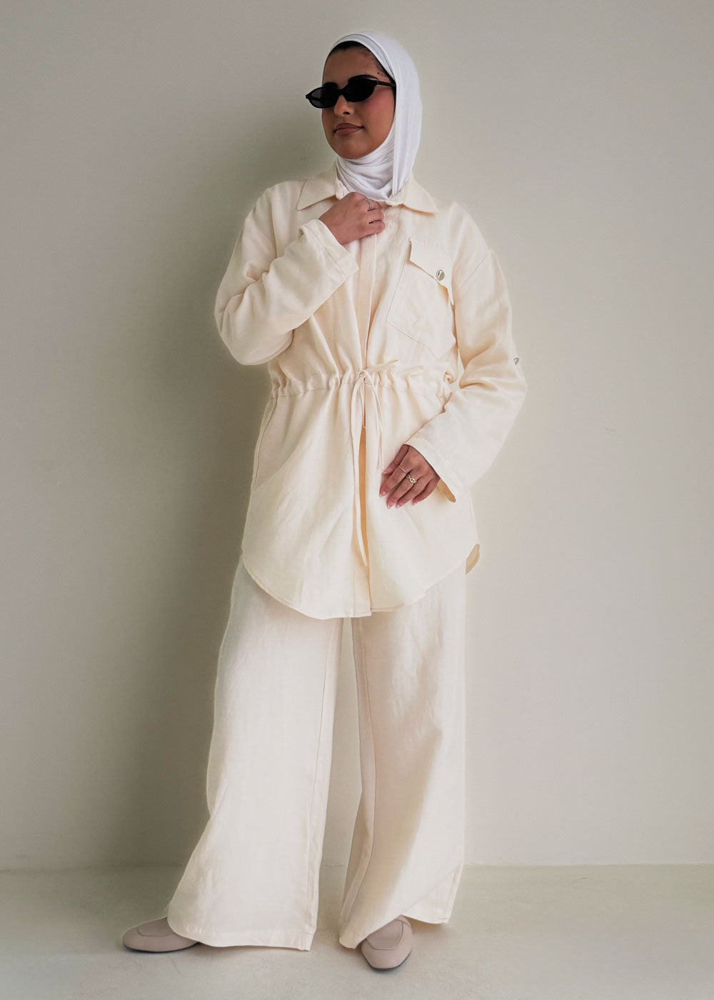 8200 Beige Shirt And Pants Set For Women