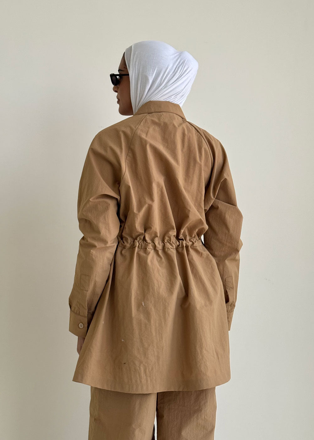 8177 Dark Beige Jacket And Pants Set For Women