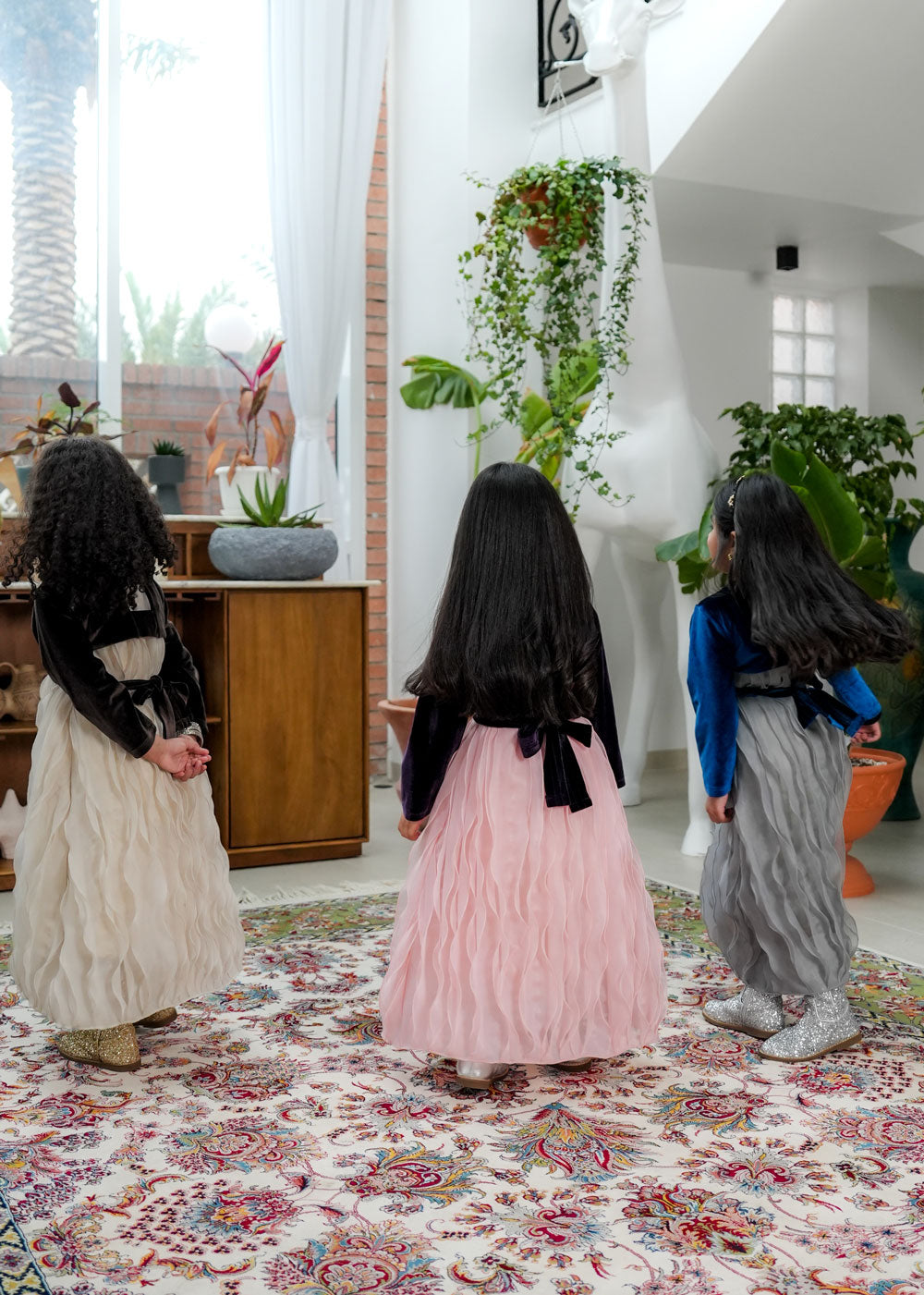 8042 Brown Daraa Velvet Set For Girls