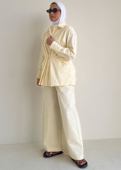 8172 Light Beige Shirt And Pants Set For Women