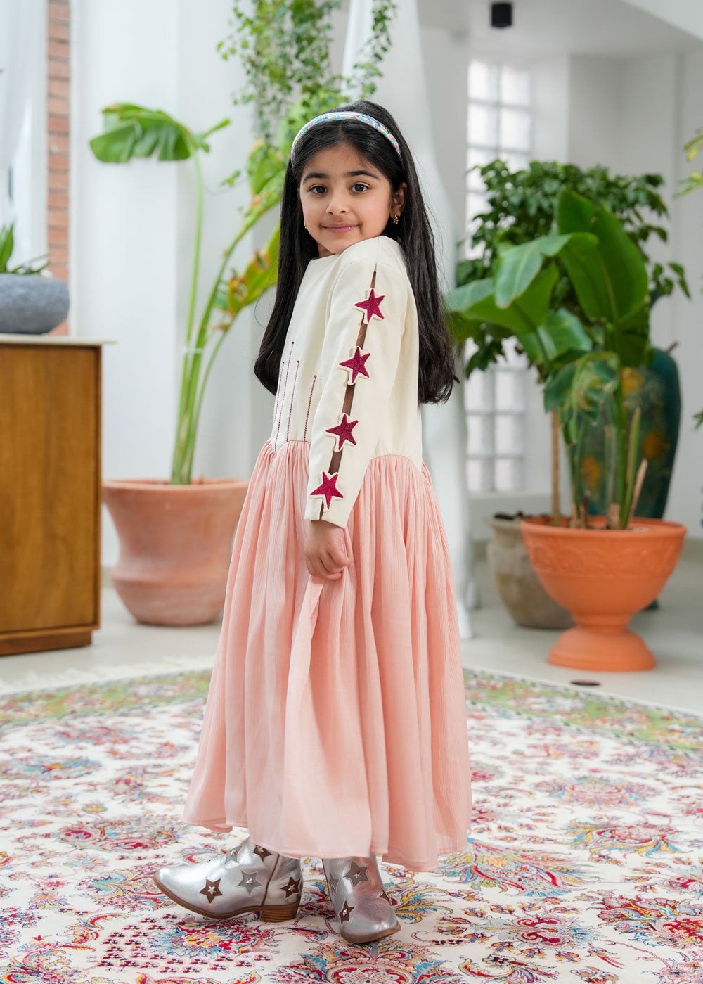 8039 Pink Star Daraa For Girls
