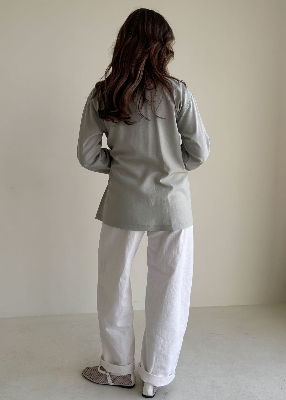 8170 Tiffany Blue Shirt With Belt For Women