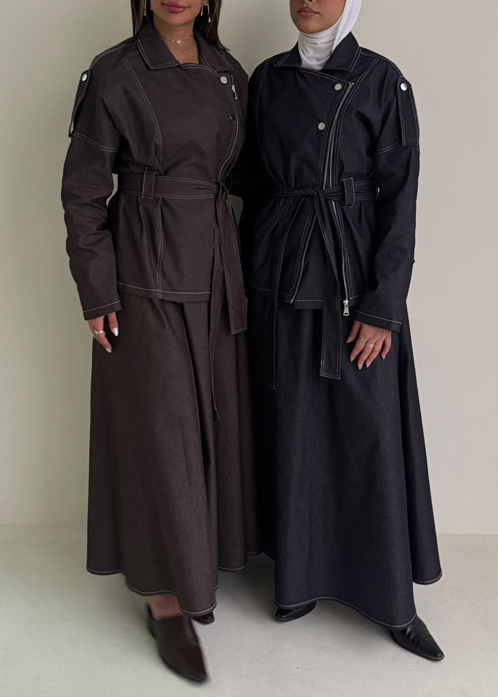 8215 Navy Jacket And Skirt Set For Women