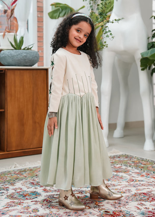 8040 Light Green Star Daraa For Girls