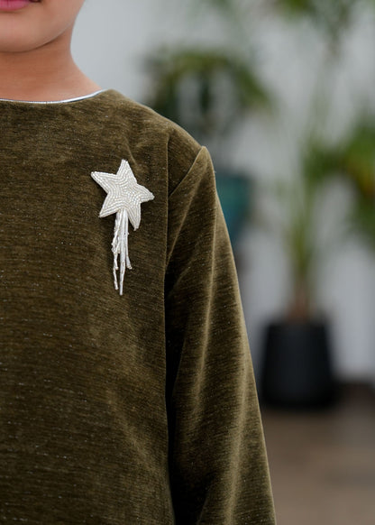 8036 Dark Green Daraa For Girls