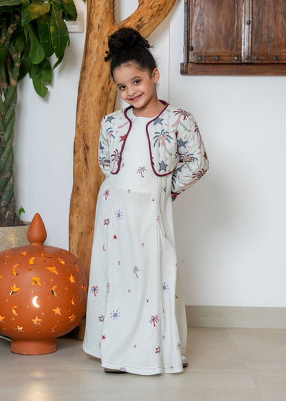 8057 White Daraa Set For Girls