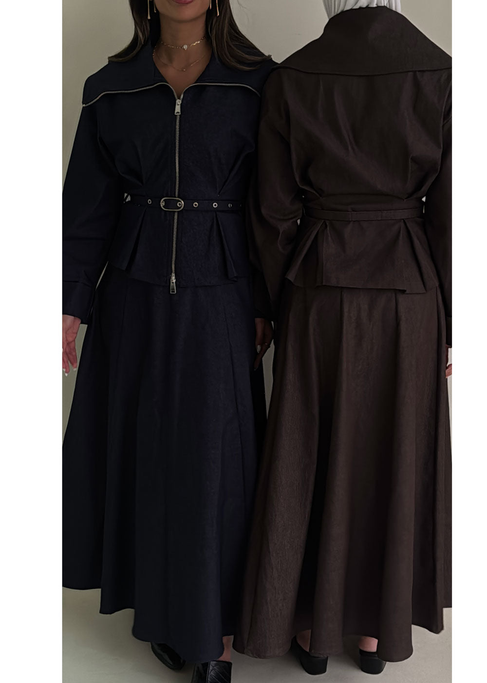 8214 Navy Jacket And Skirt Set For Women