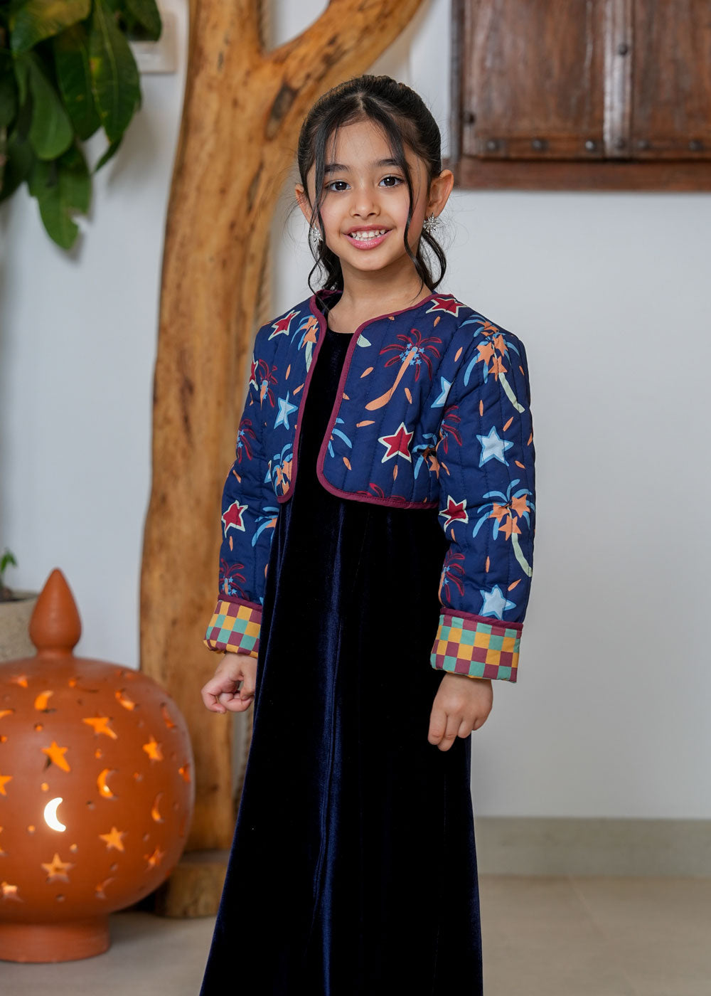 8057 Navy Blue Daraa Set For Girls