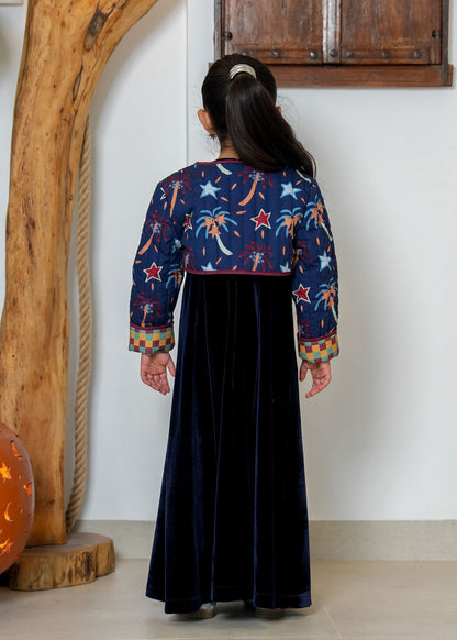 8057 Navy Blue Daraa Set For Girls