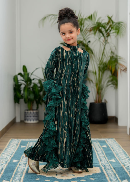 8070 Dark Green Daraa For Girls