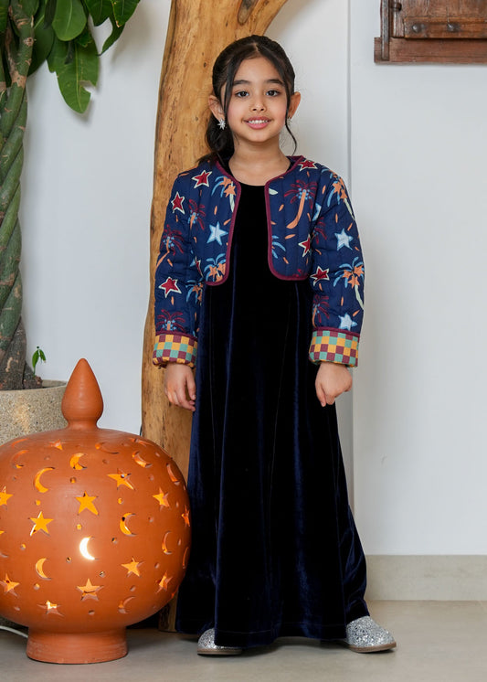8057 Navy Blue Daraa Set For Girls