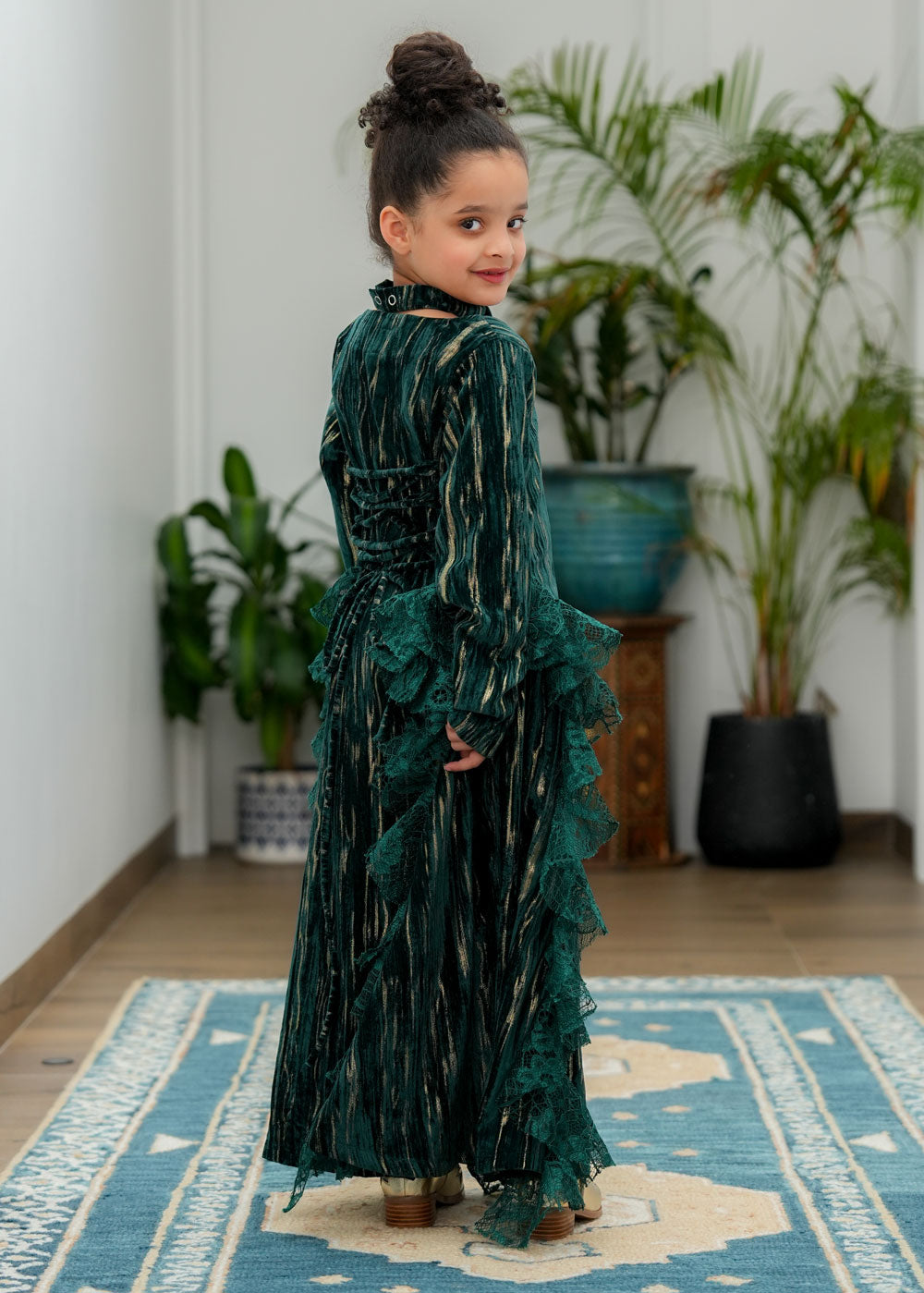 8070 Dark Green Daraa For Girls