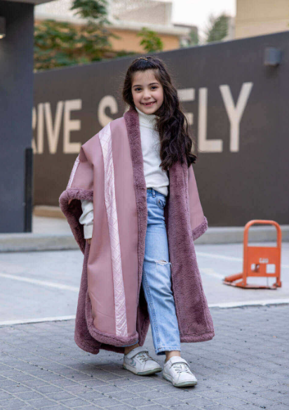 Pink Cape Winter Furwa For Girls