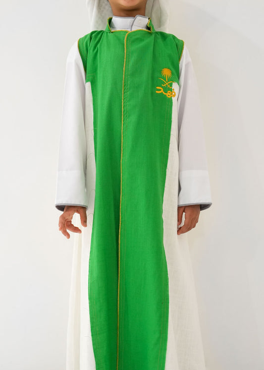 7349 Saudi Green & White National Day Dagla For Boy SND-23
