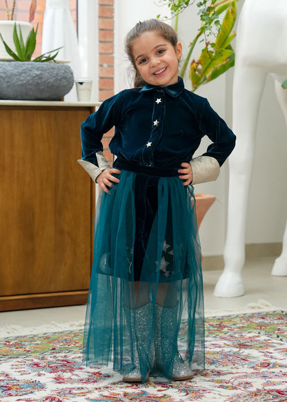 8055 Navy Blue Daraa Set For Girls