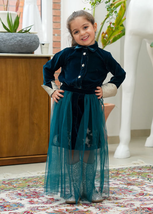 8055 Navy Blue Daraa Set For Girls