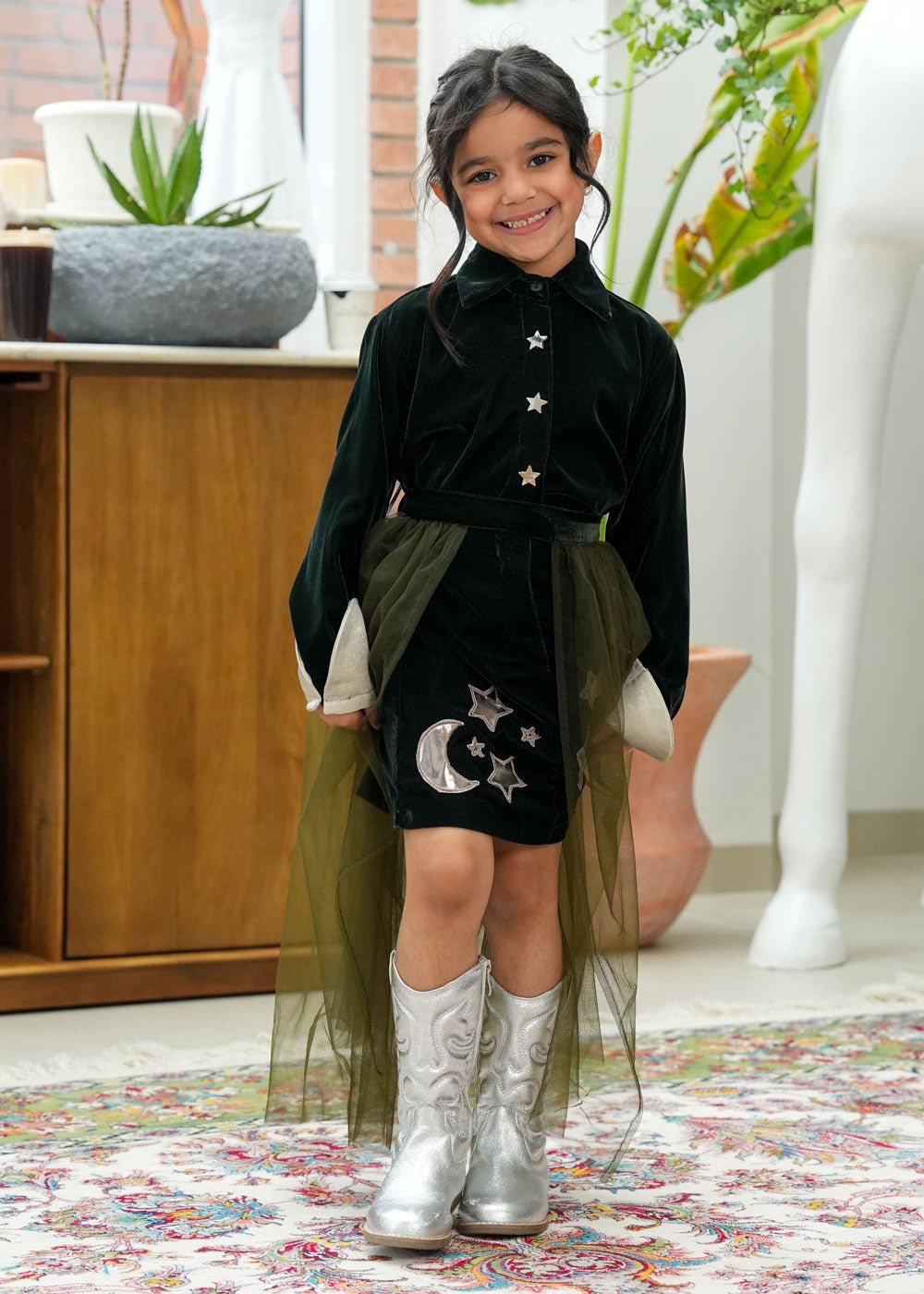 8055 Olive Green Daraa Set For Girls