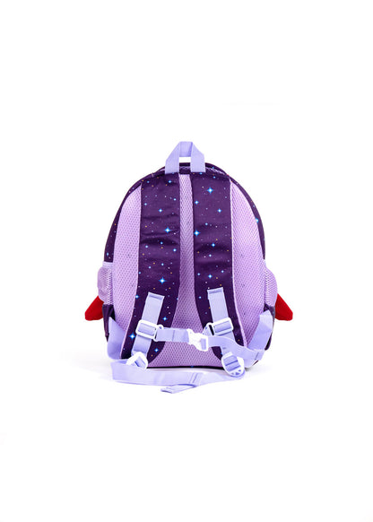 Purple Space Jet School Bag for Kids (With Name Printing Option)