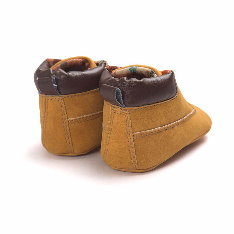 Brown Shoes With Laces For Babies (With Name Printing)