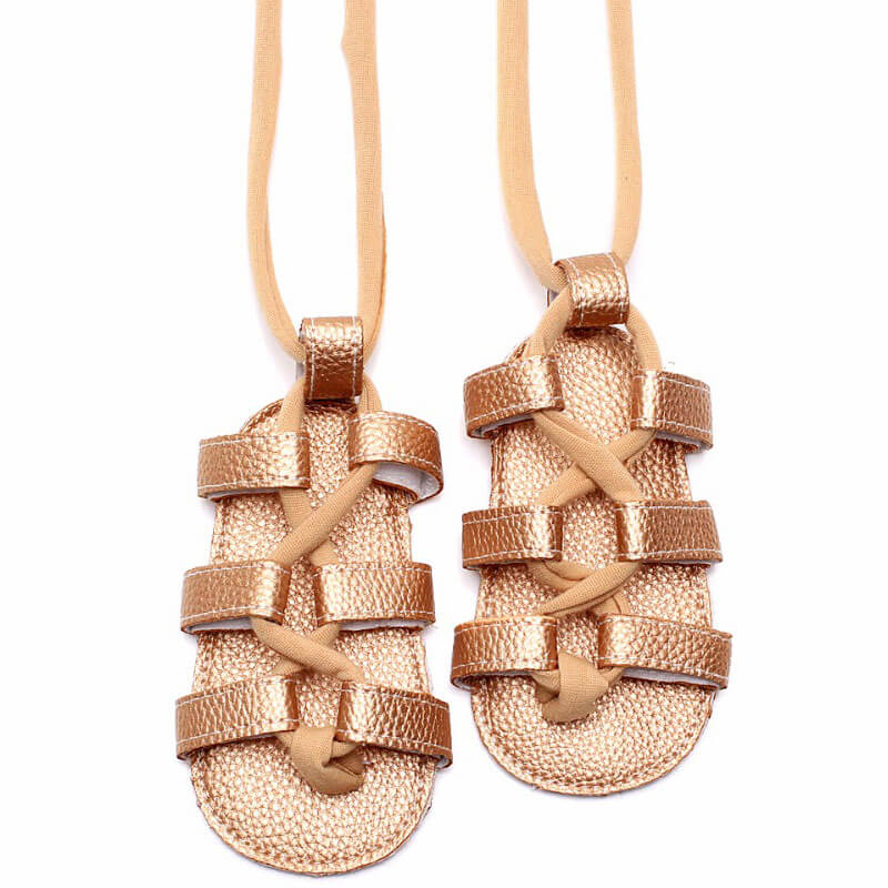 Golden Roman Sandals For Girls