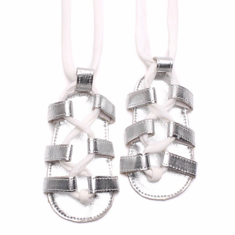 Silver Roman Sandals For Girls