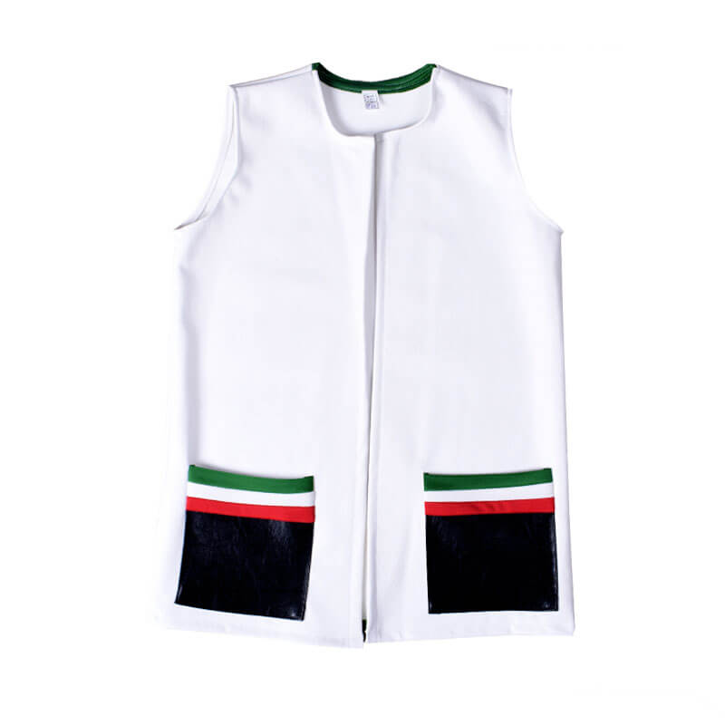 White Leather Vest For Boys (With Name Embroidery)