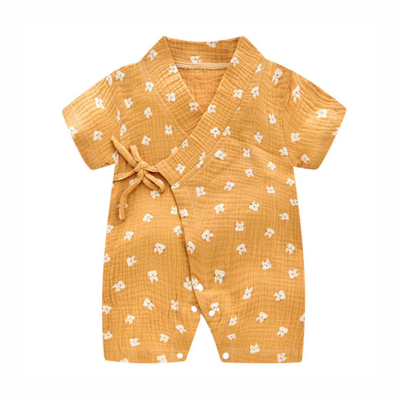 Beige Suit With Cat Print For Babies (With Name Embroidery)