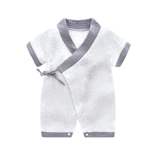 White And Grey Suit For Babies (With Name Embroidery)