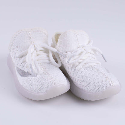 White Shoes With Transparent Cut For Boys