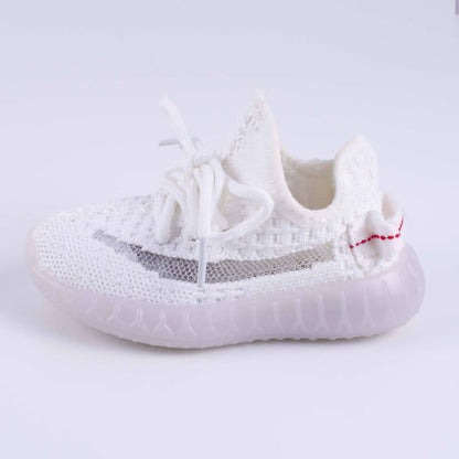 White Shoes With Transparent Cut For Boys