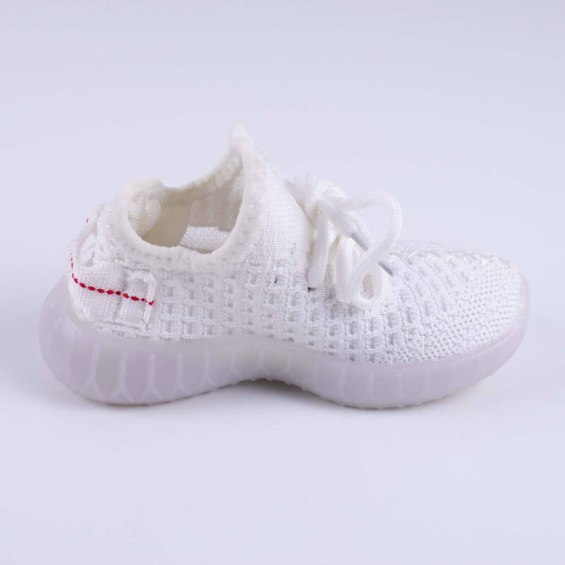 White Shoes With Transparent Cut For Boys