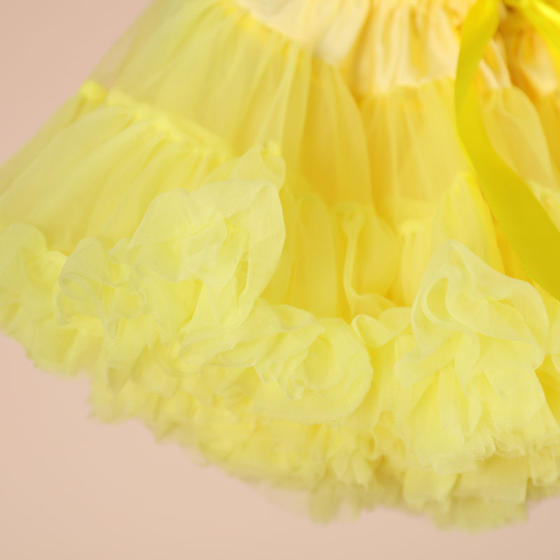 Yellow Fluffy Skirt For Girls