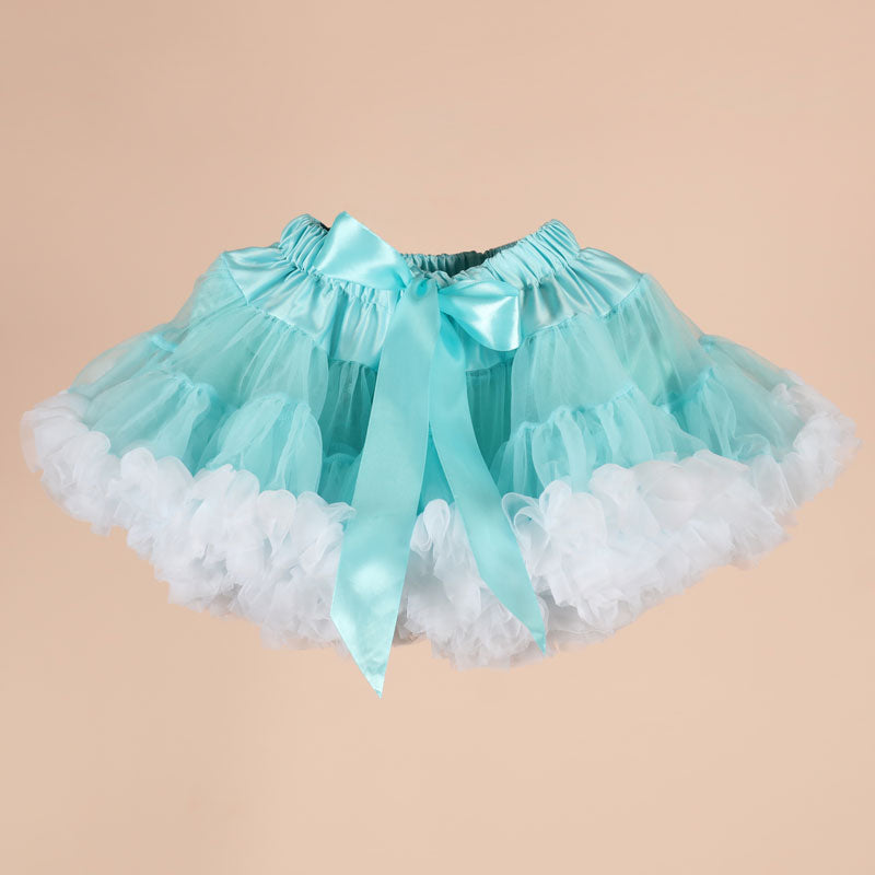 Turquoise Fluffy Skirt For Girls