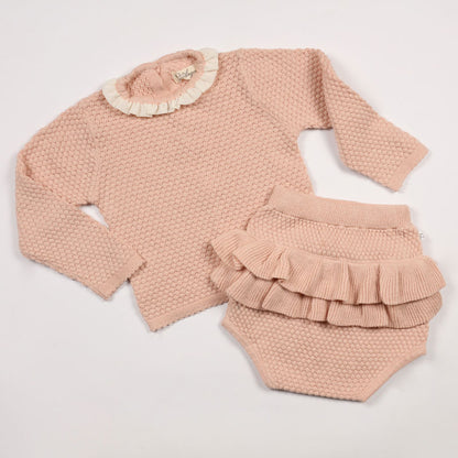 Set Of Two Pink Suit For Babies (With Name Embroidery)