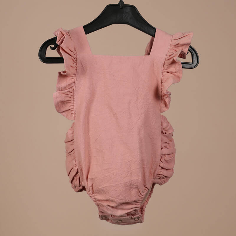 Pink Sleeveless Suit For Babies (With Name Embroidery)