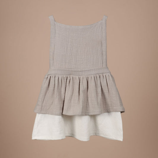 Grey And White Dress For Baby