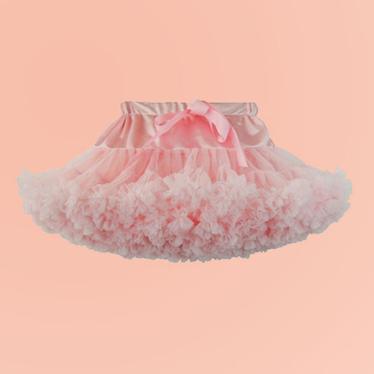 Light Pink Fluffy Skirt For Girls