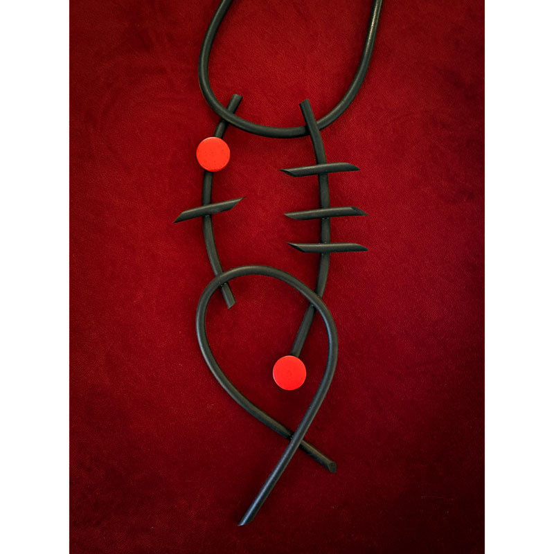 Black And Red Necklace From Lulwa Al Khattaf