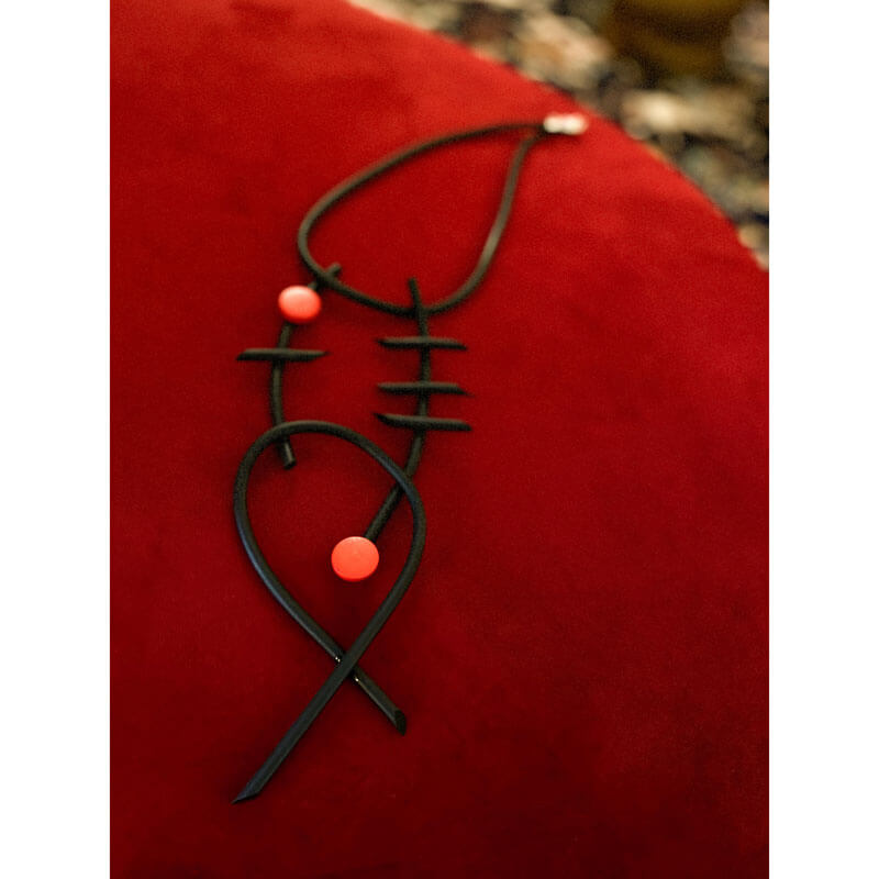 Black And Red Necklace From Lulwa Al Khattaf