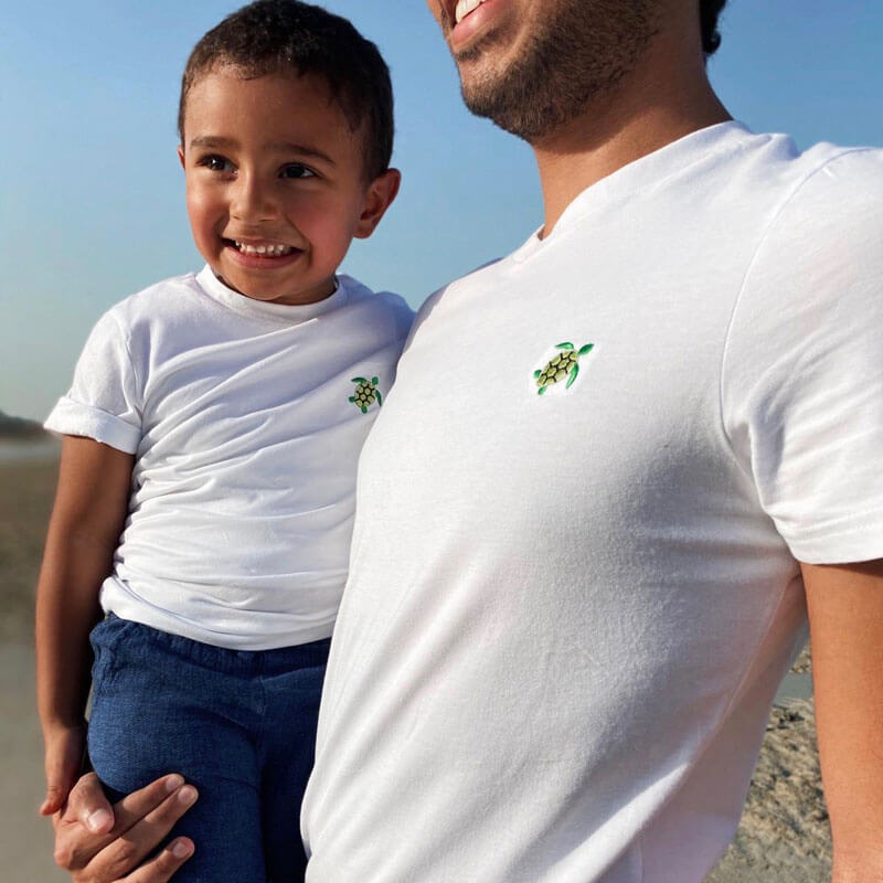 Turtle Design Slim Fit T-Shirt (Father And Son Collection)